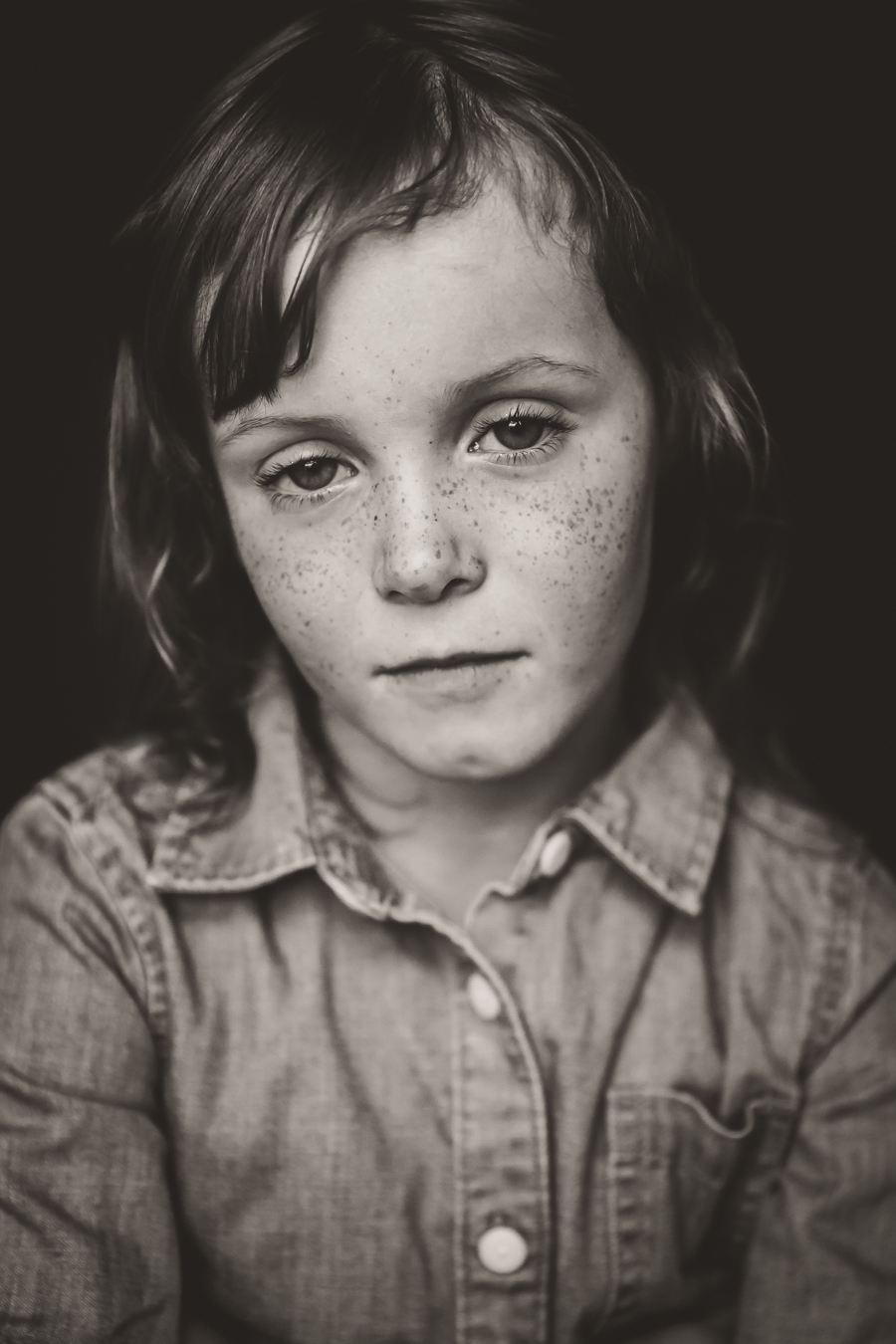 black and white kid portraits