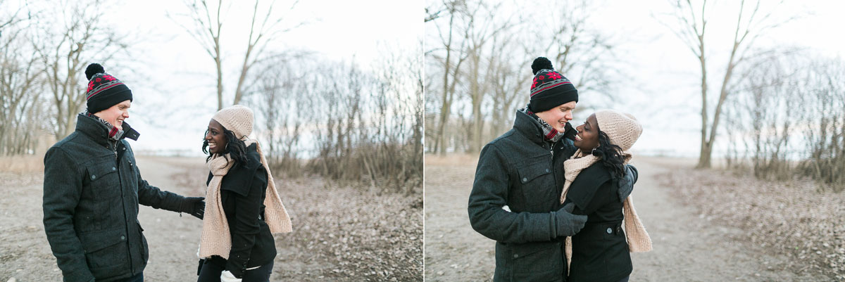 winter engagement photography