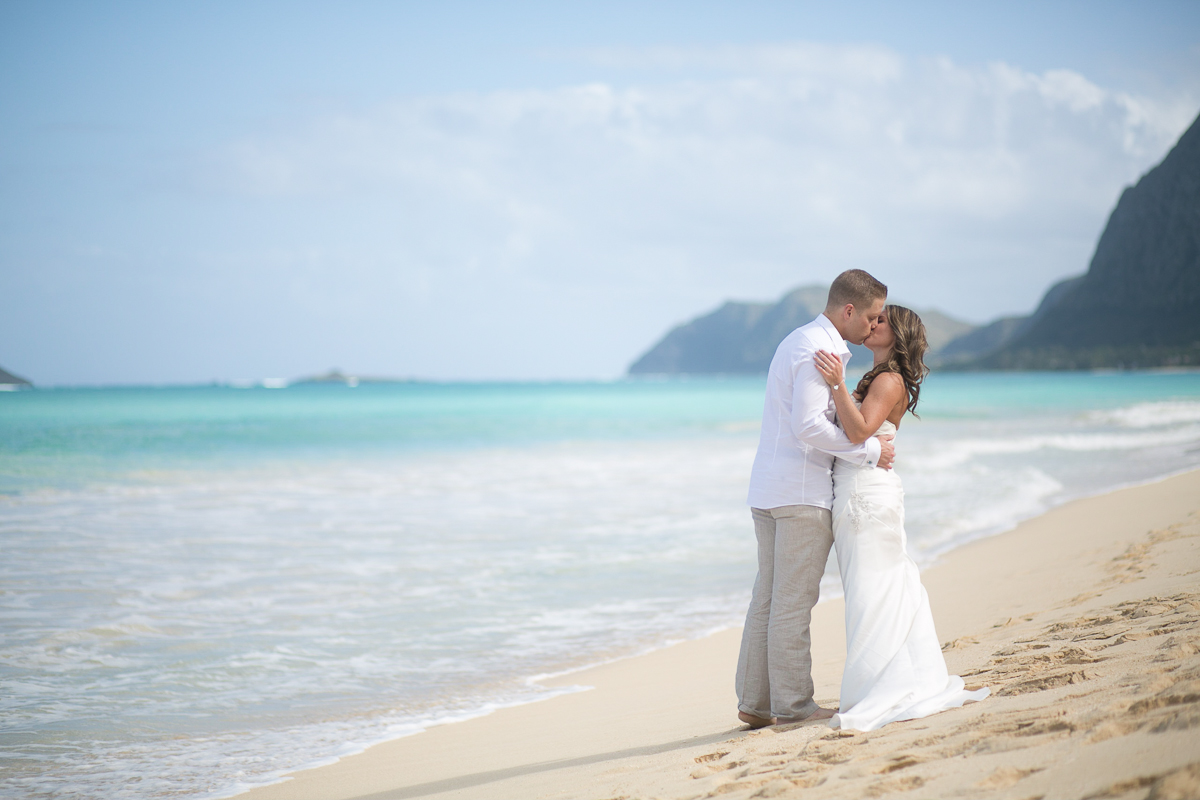 bride and groom angels bay beach