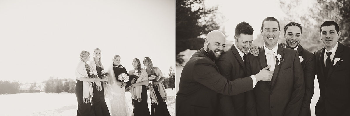 winter wedding groomsmen peterborough ontario