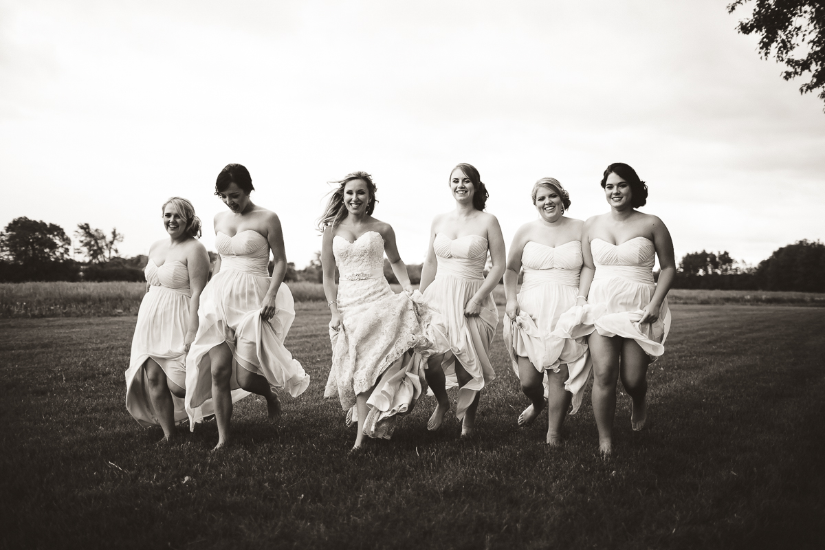 bridesmaids black and white