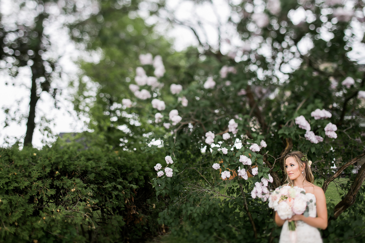 bride with flowers