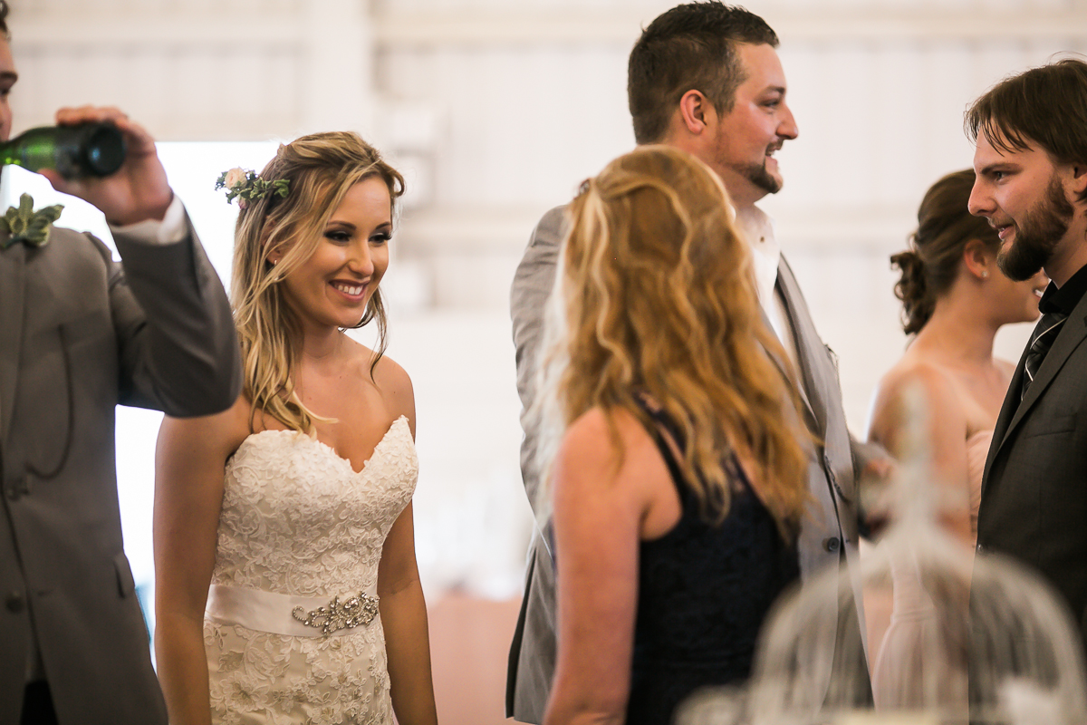 bride groom laughing