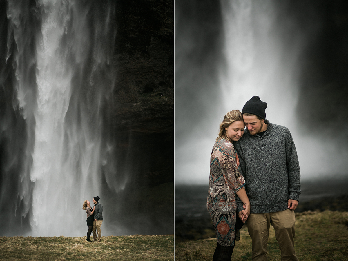 waterfall portraits in iceland