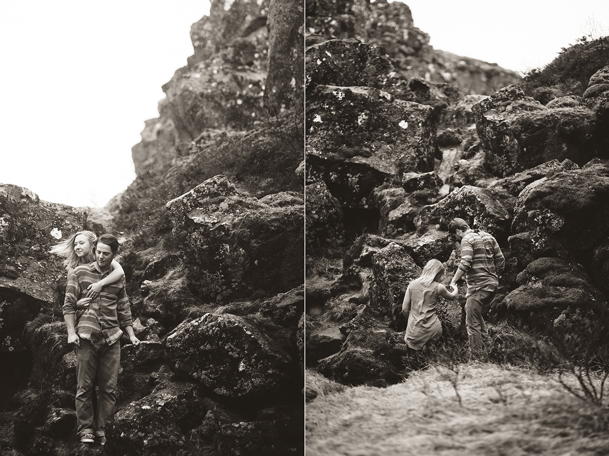 thingvellir park iceland engagement photos