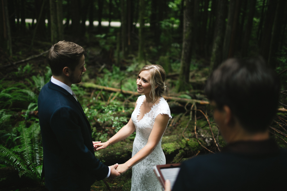 sunshine coast elopement-ceremony in woods