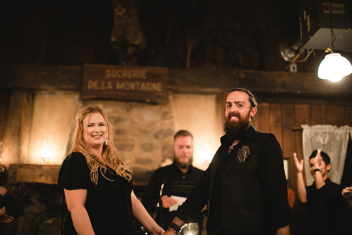 Sucrerie De La Montagne wedding photographer candlelit ceremony