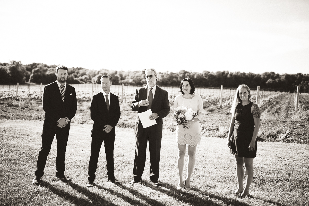 wedding ceremony at hinterland winery