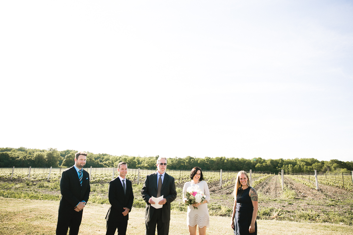 wedding ceremony at hinterland winery