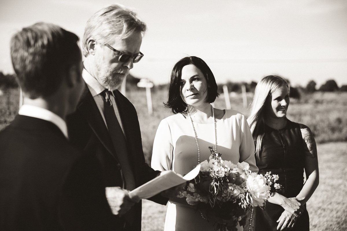 wedding ceremony at hinterland winery