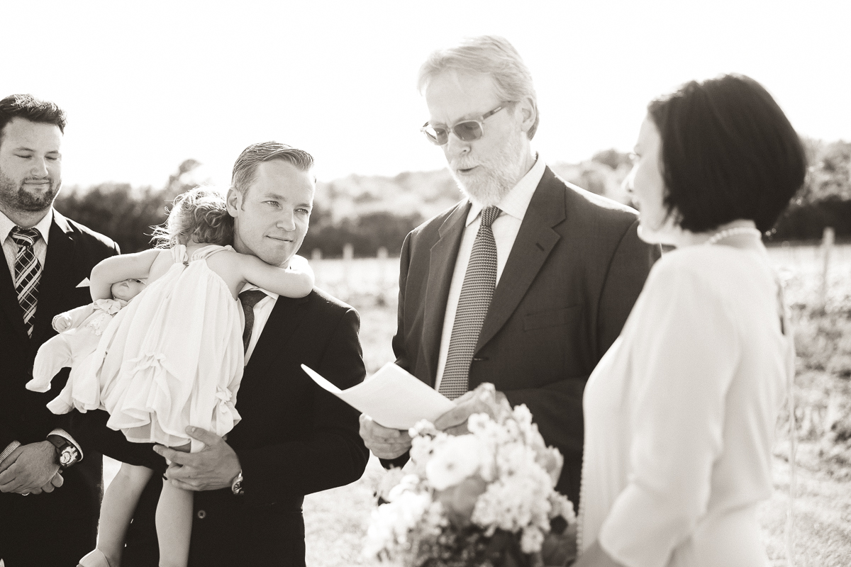 wedding ceremony at hinterland winery