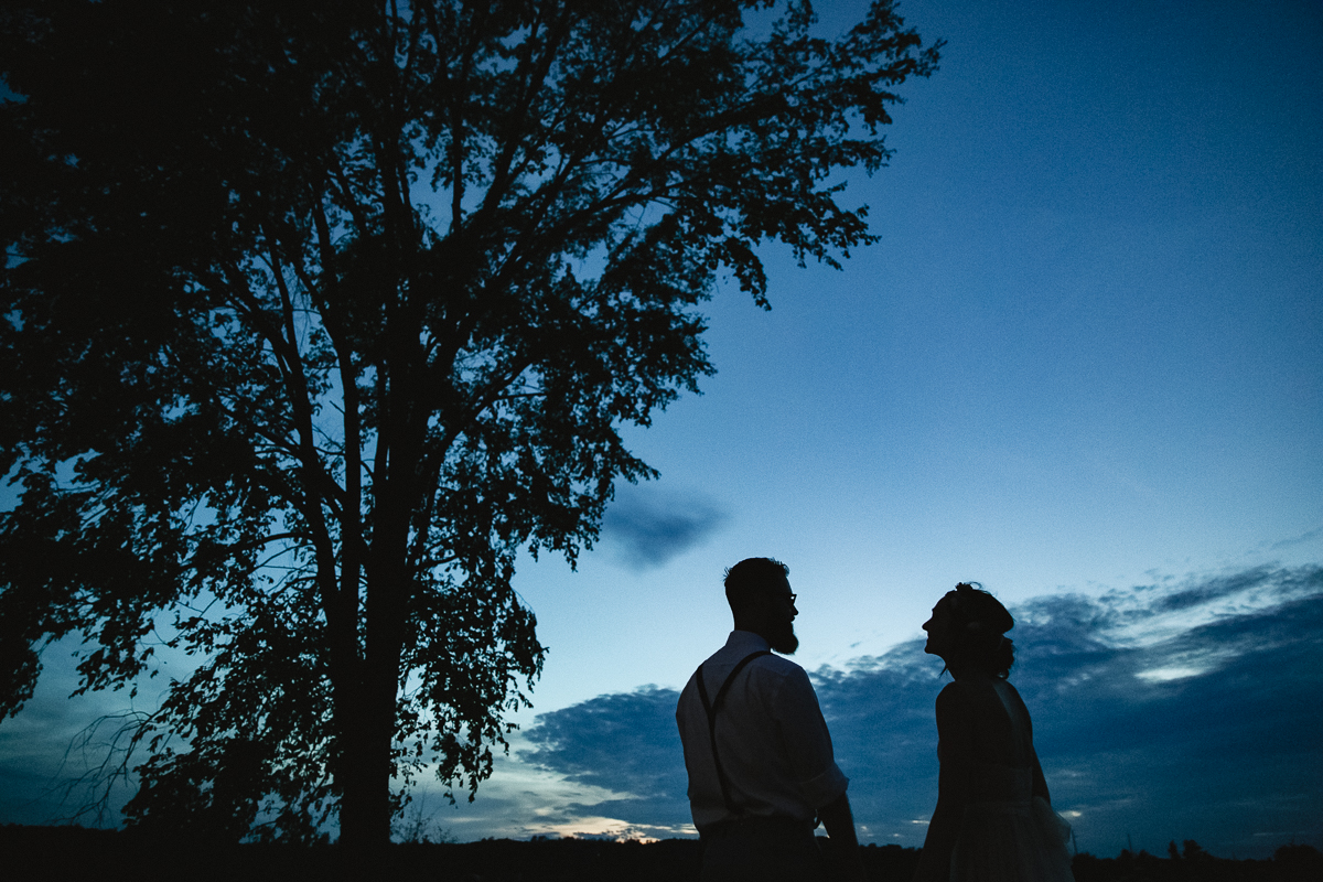 south pond farm wedding sunset