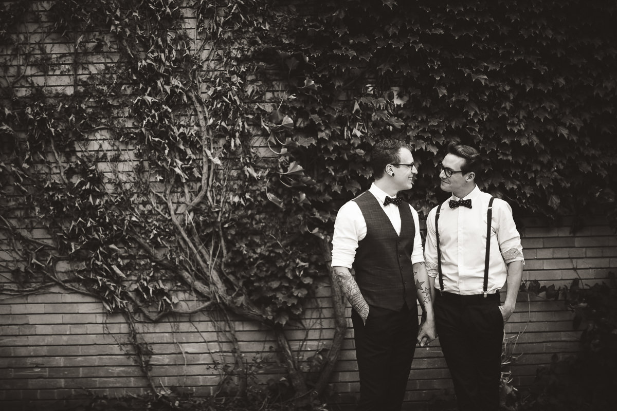 two grooms portraits