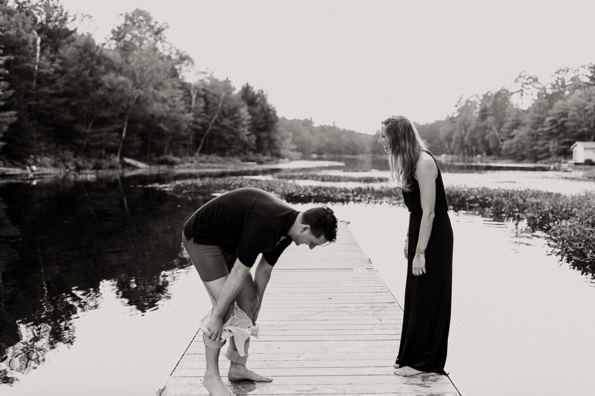 swimming engagement session