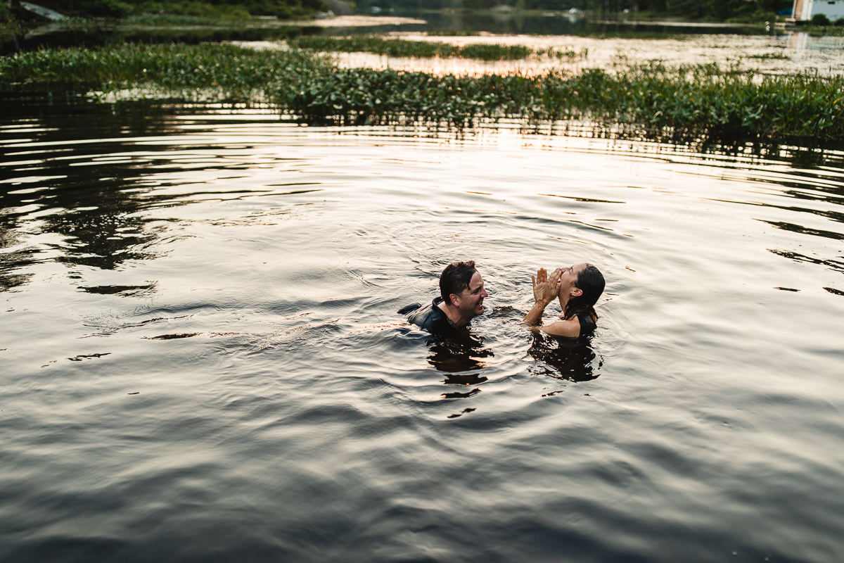 swimming engagement photography