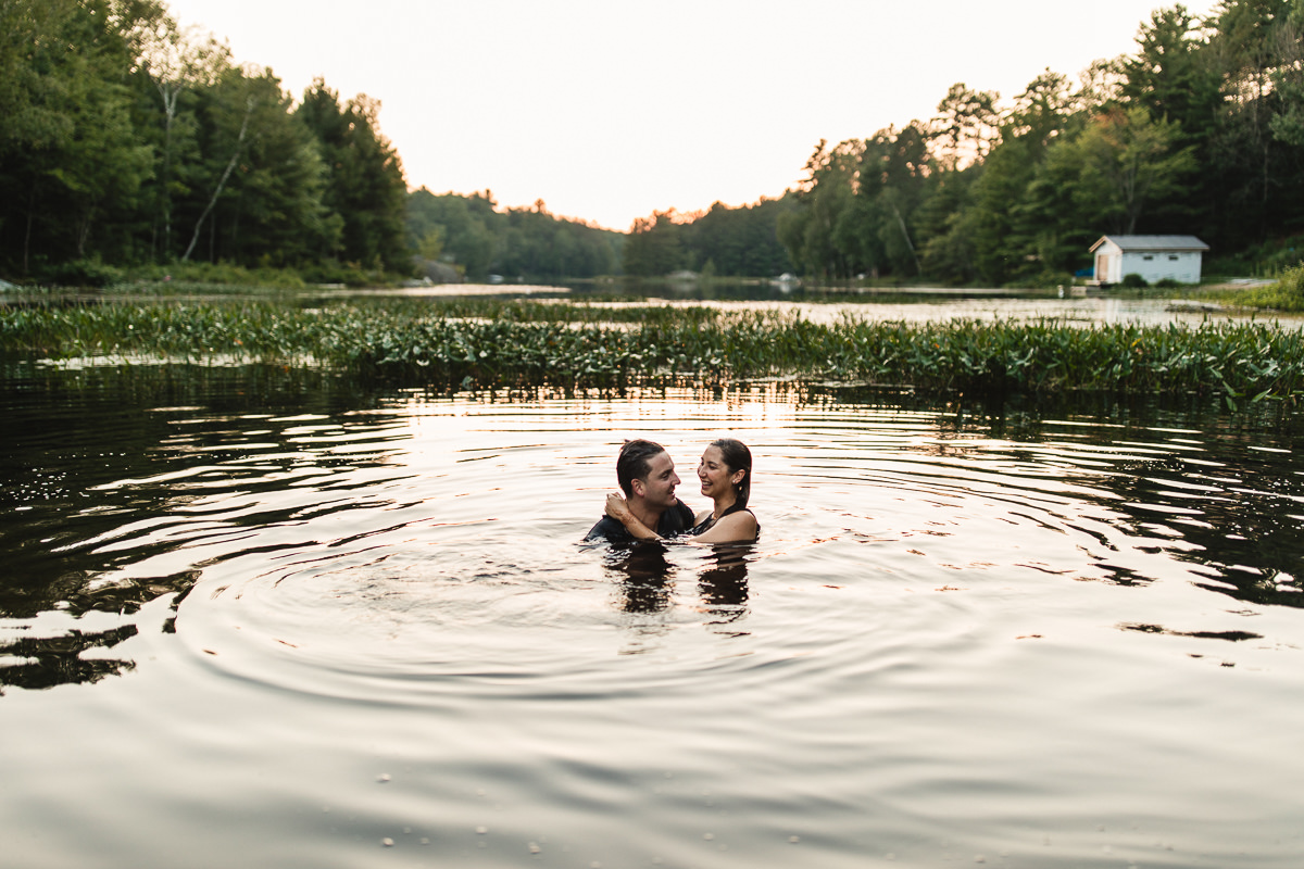 swimming engagement photography