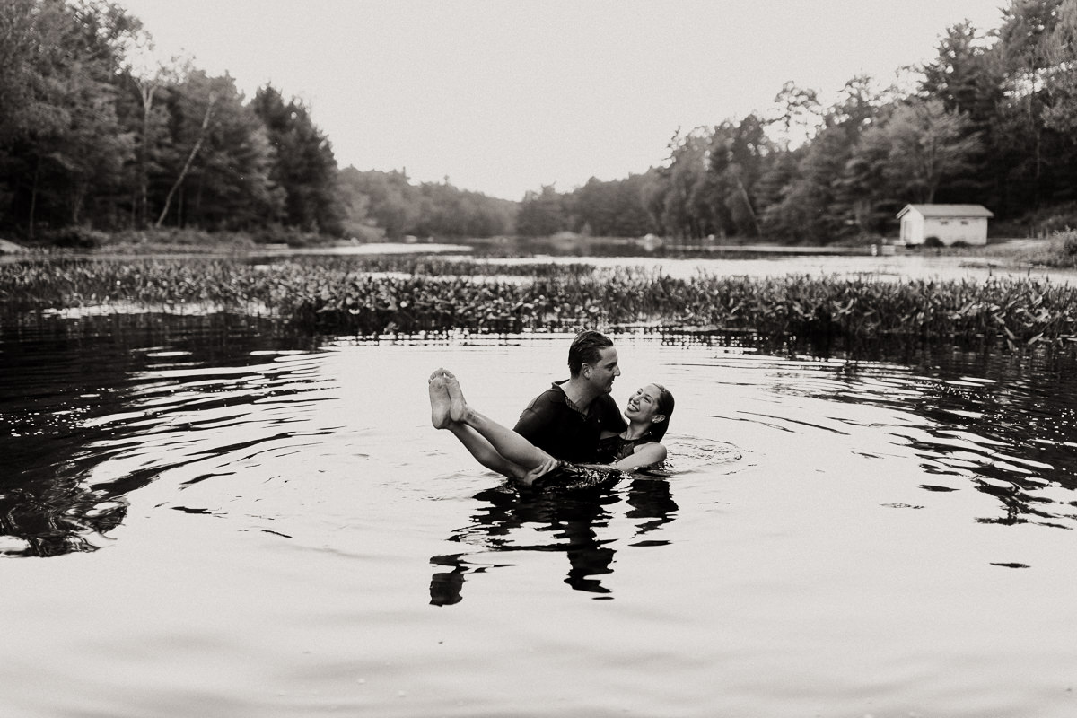 swimming engagement photography