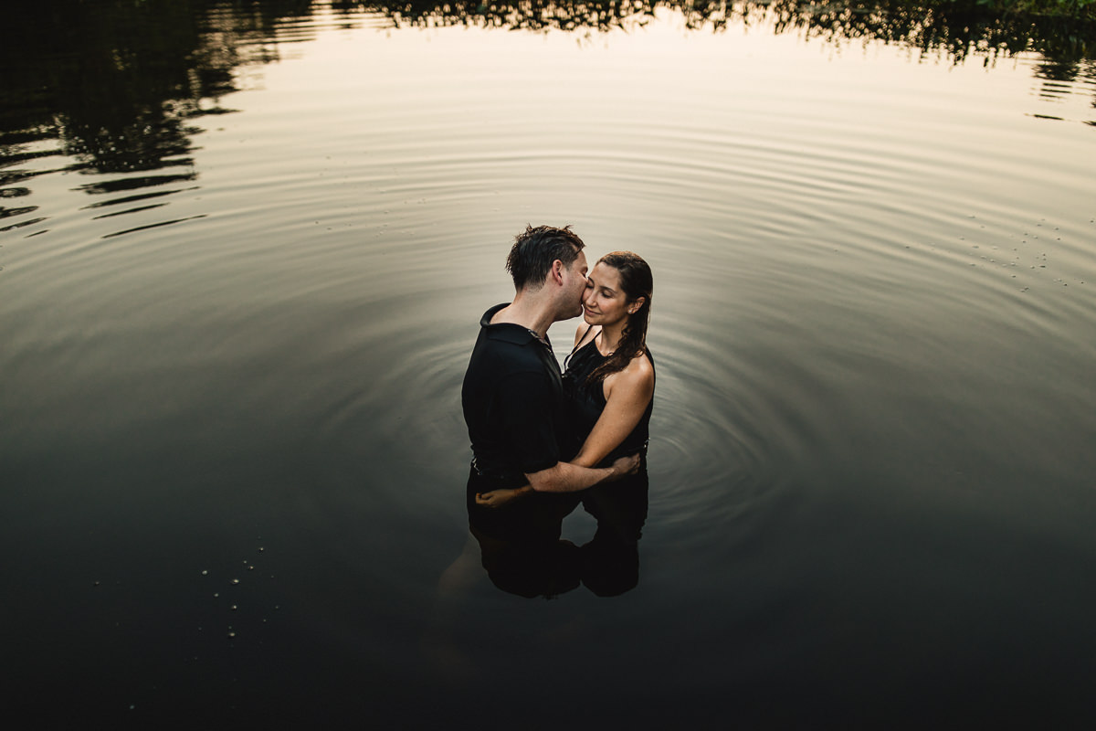 swimming engagement photography