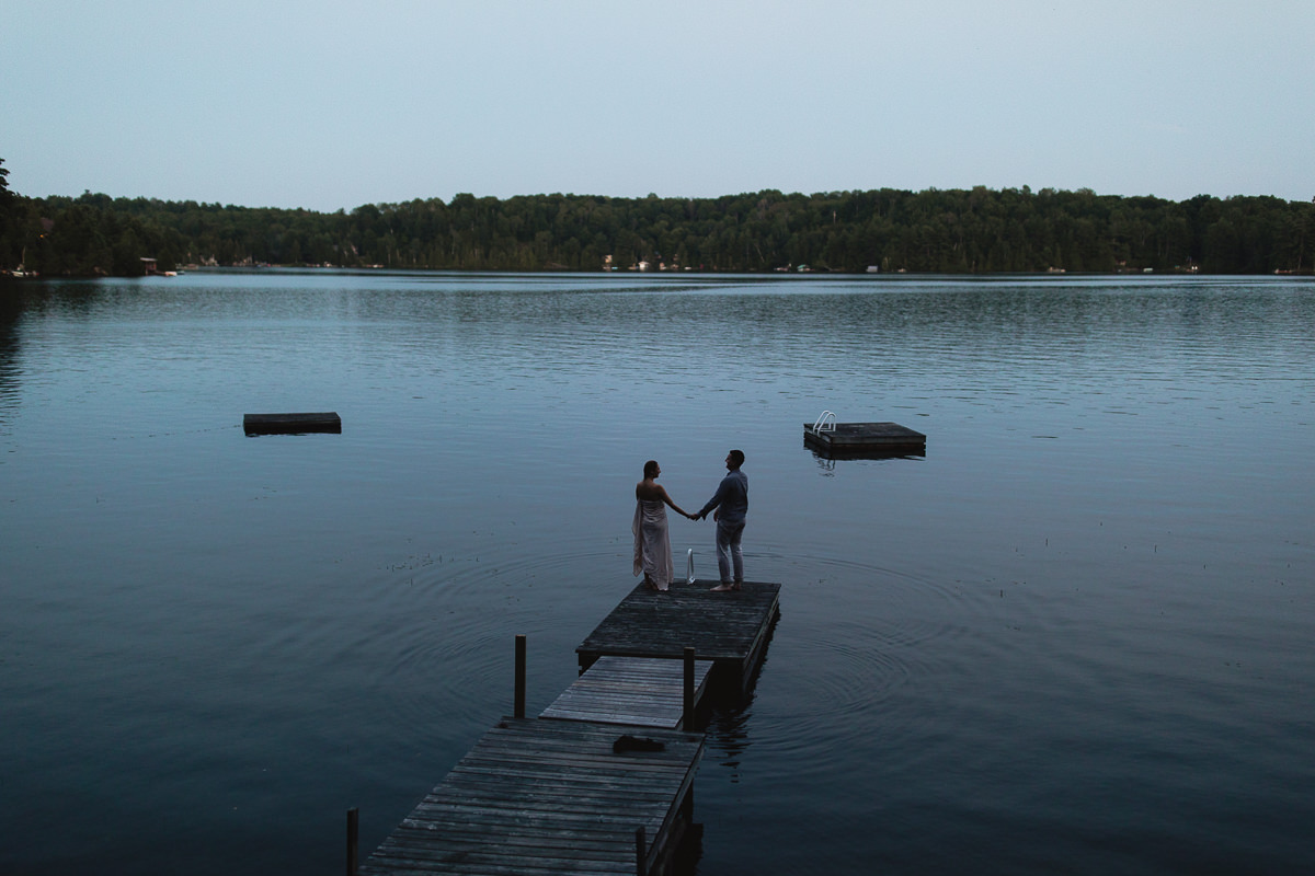 sunset dock couples photos