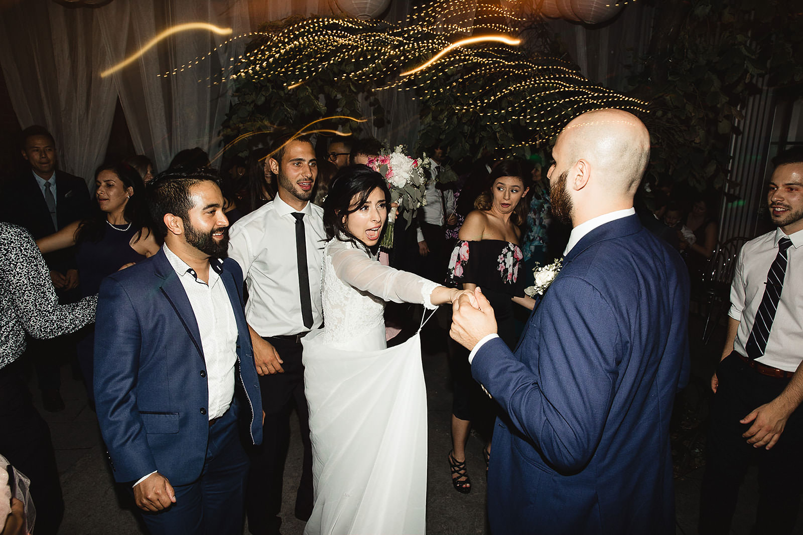 Wedding reception dancing at Caffino