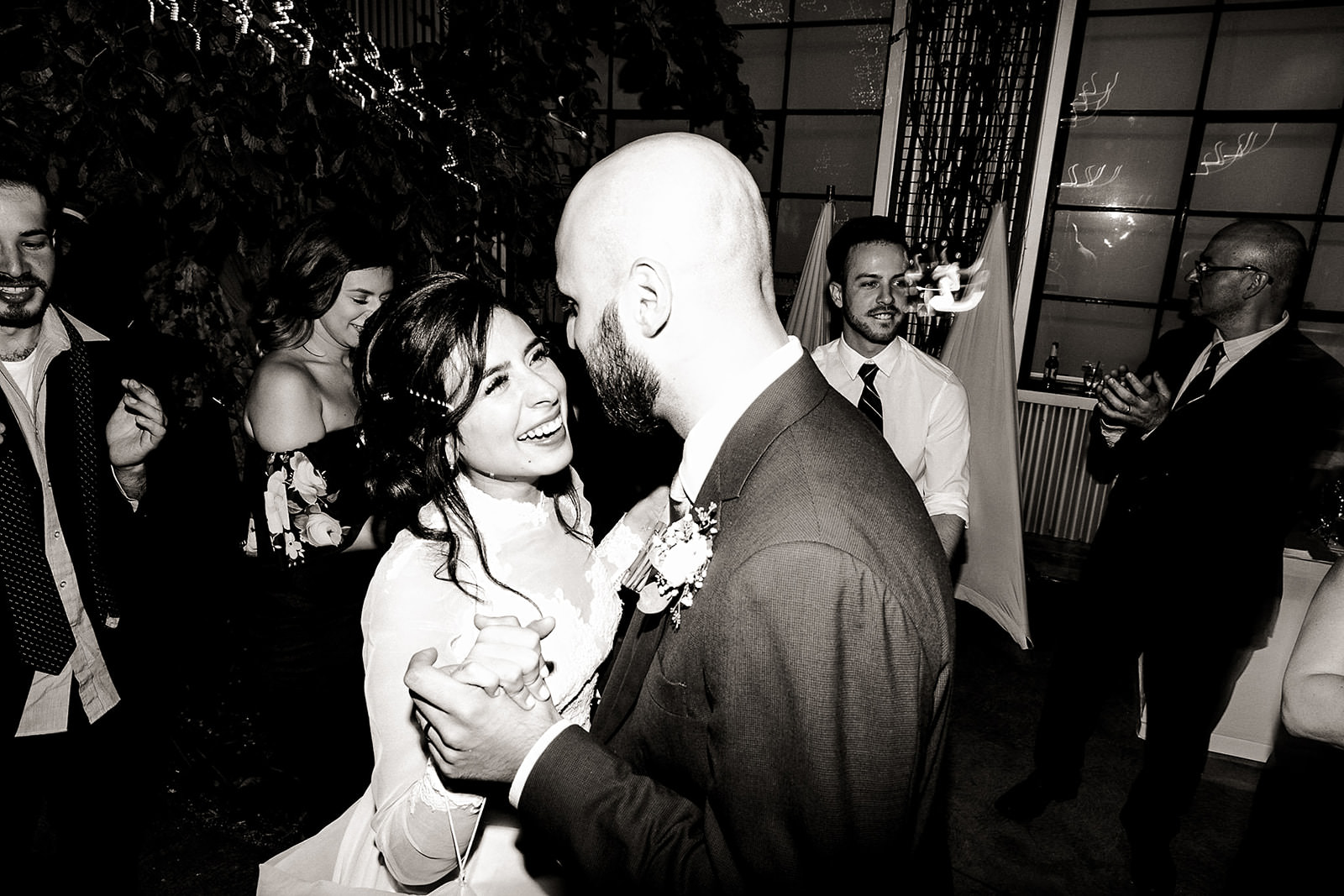 Wedding reception dancing at Caffino