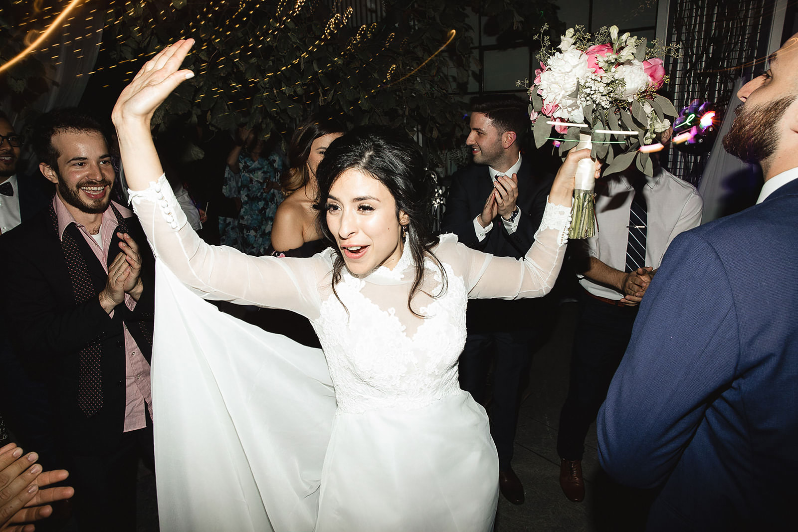 Wedding reception dancing at Caffino