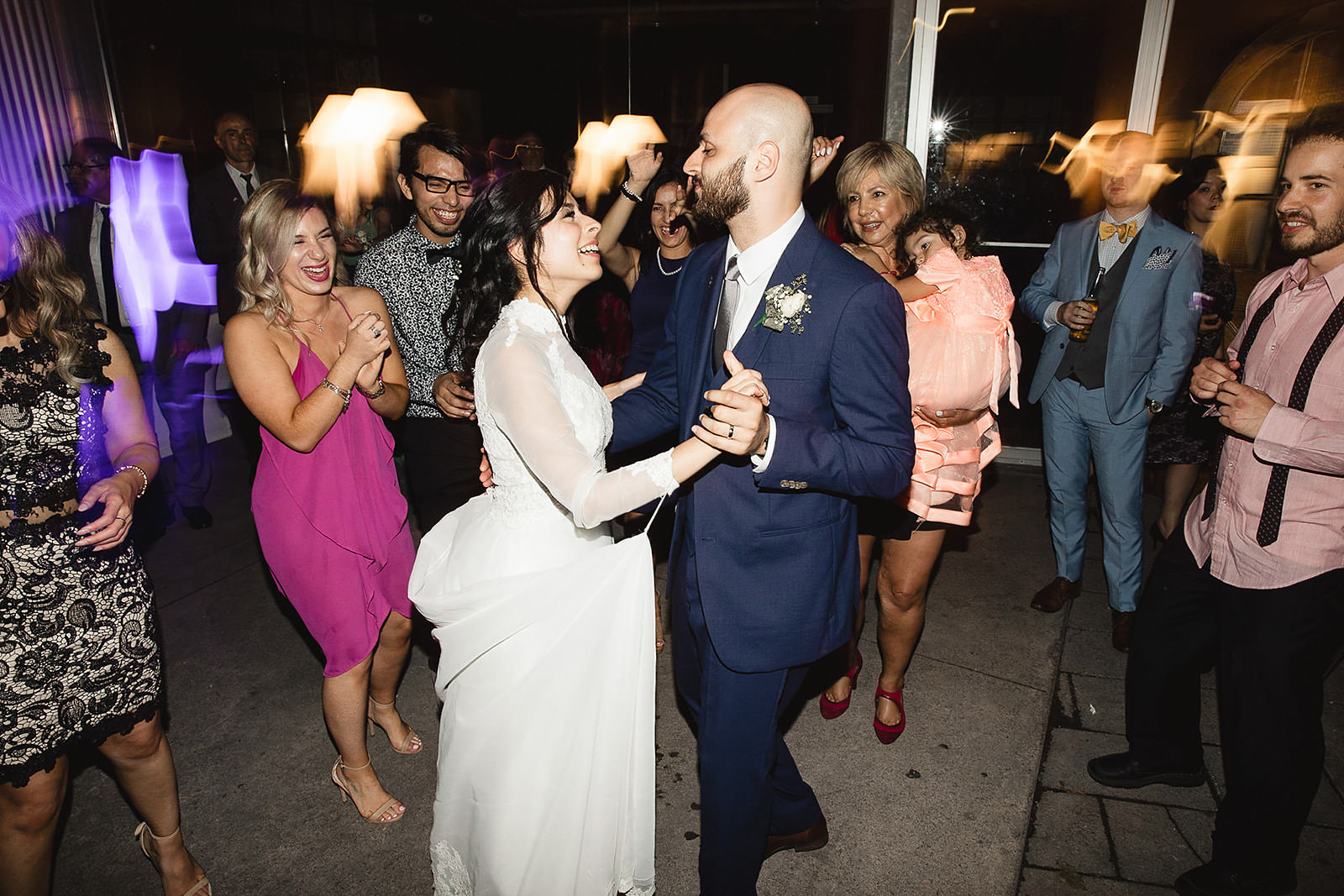 Wedding reception dancing at Caffino