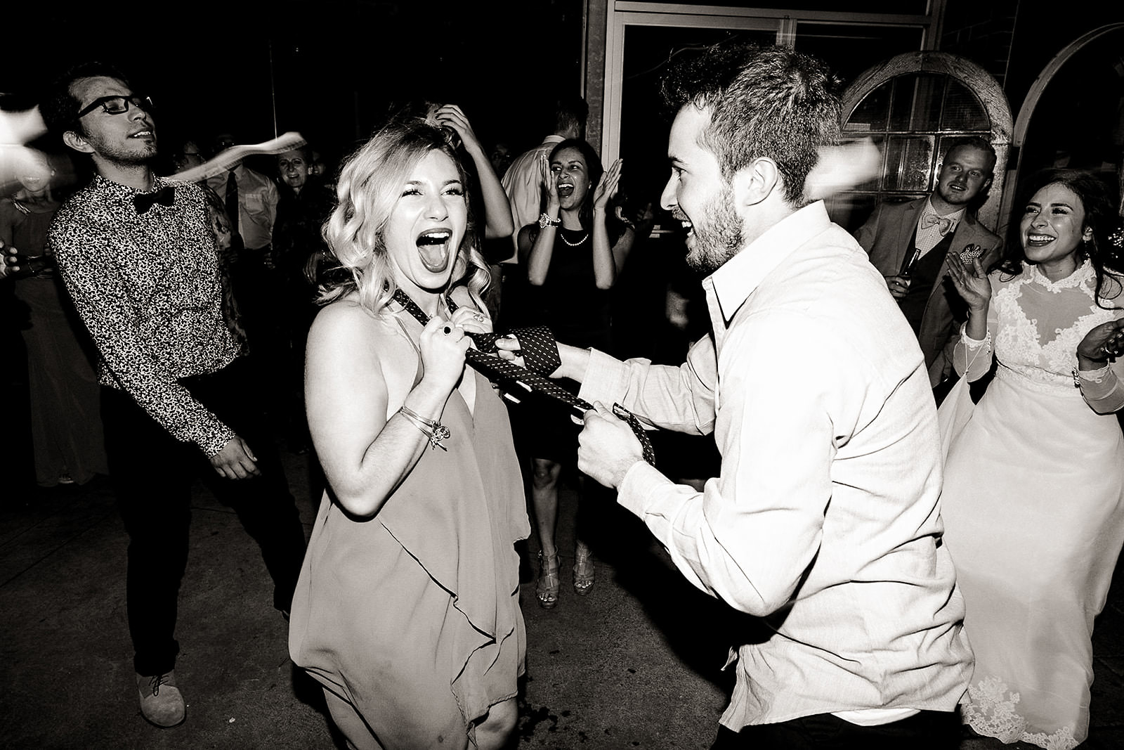 Wedding reception dancing at Caffino