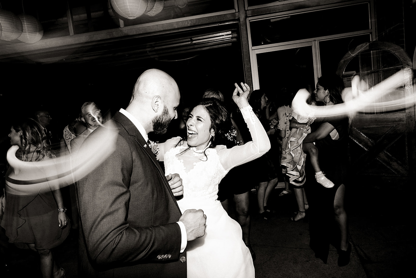 Wedding reception dancing at Caffino