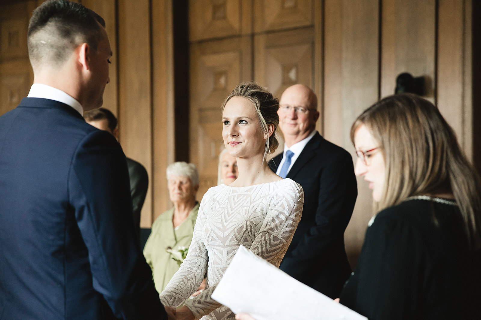 intimate city hall wedding