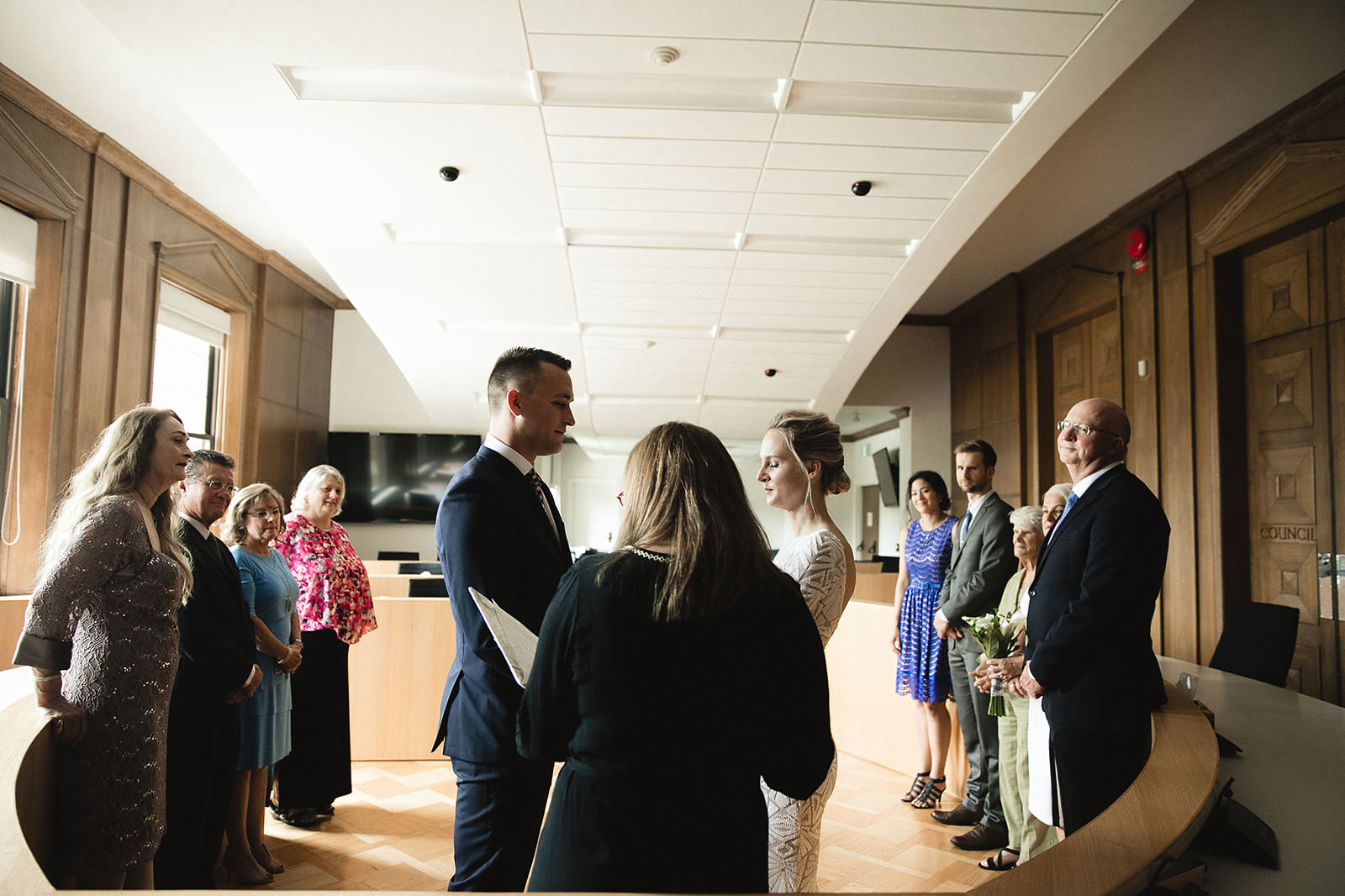 intimate city hall wedding