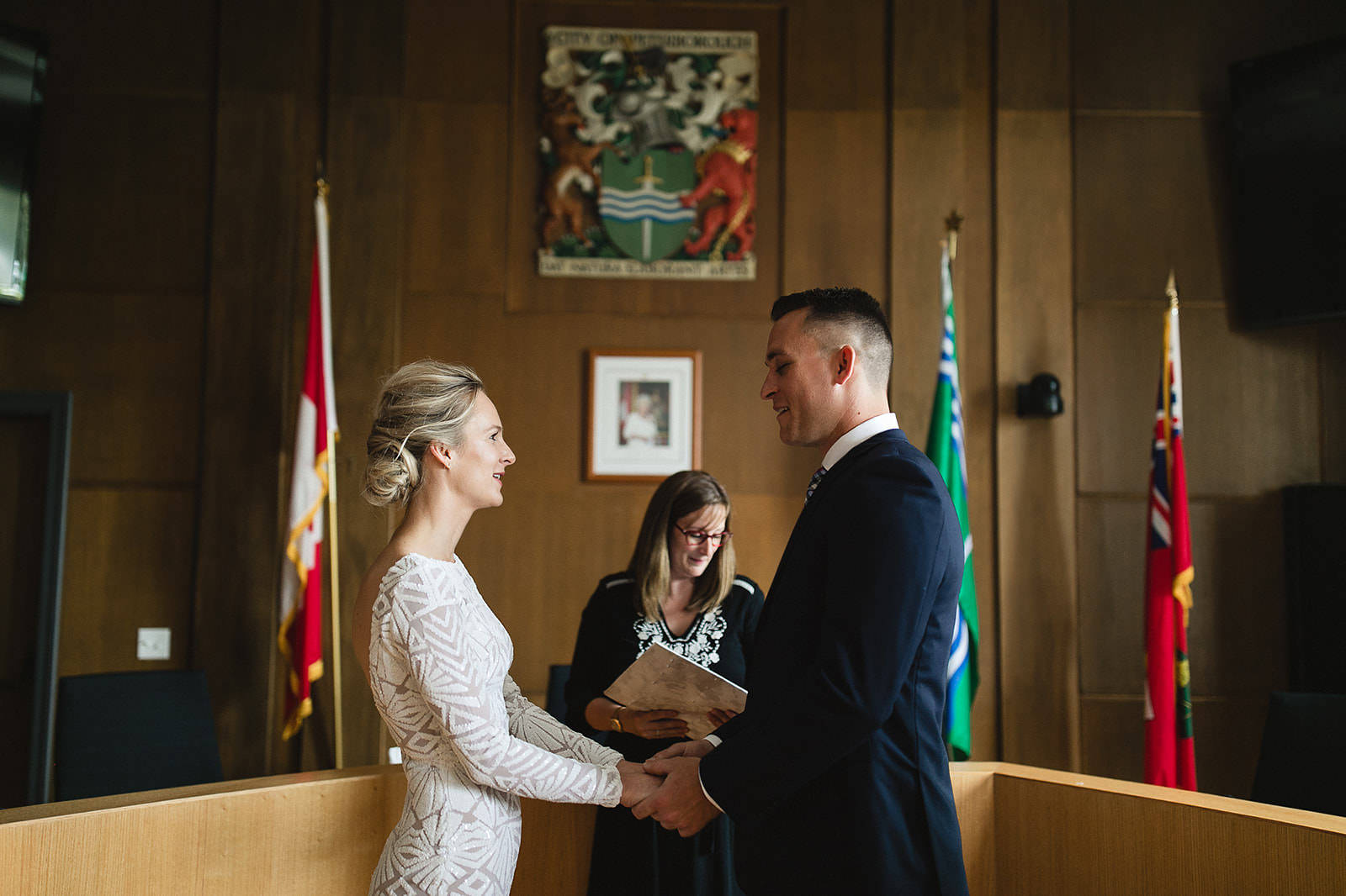 intimate city hall wedding