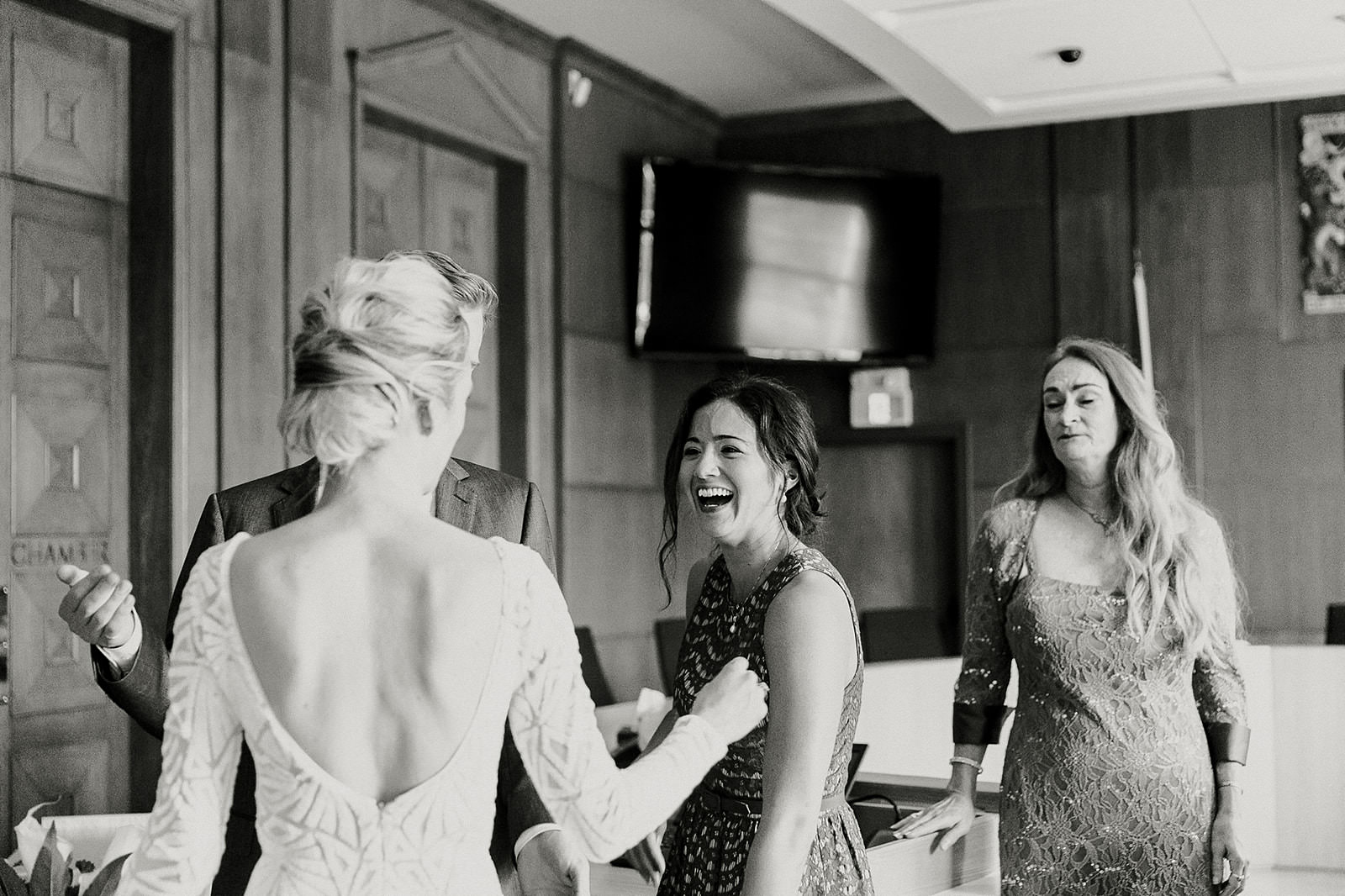 intimate city hall wedding