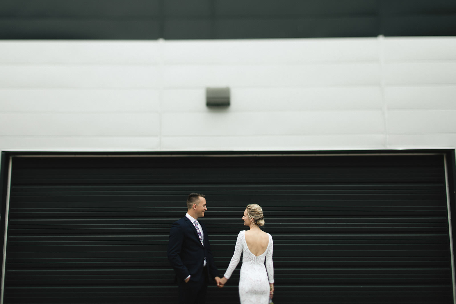 intimate city hall wedding bride and groom portraits