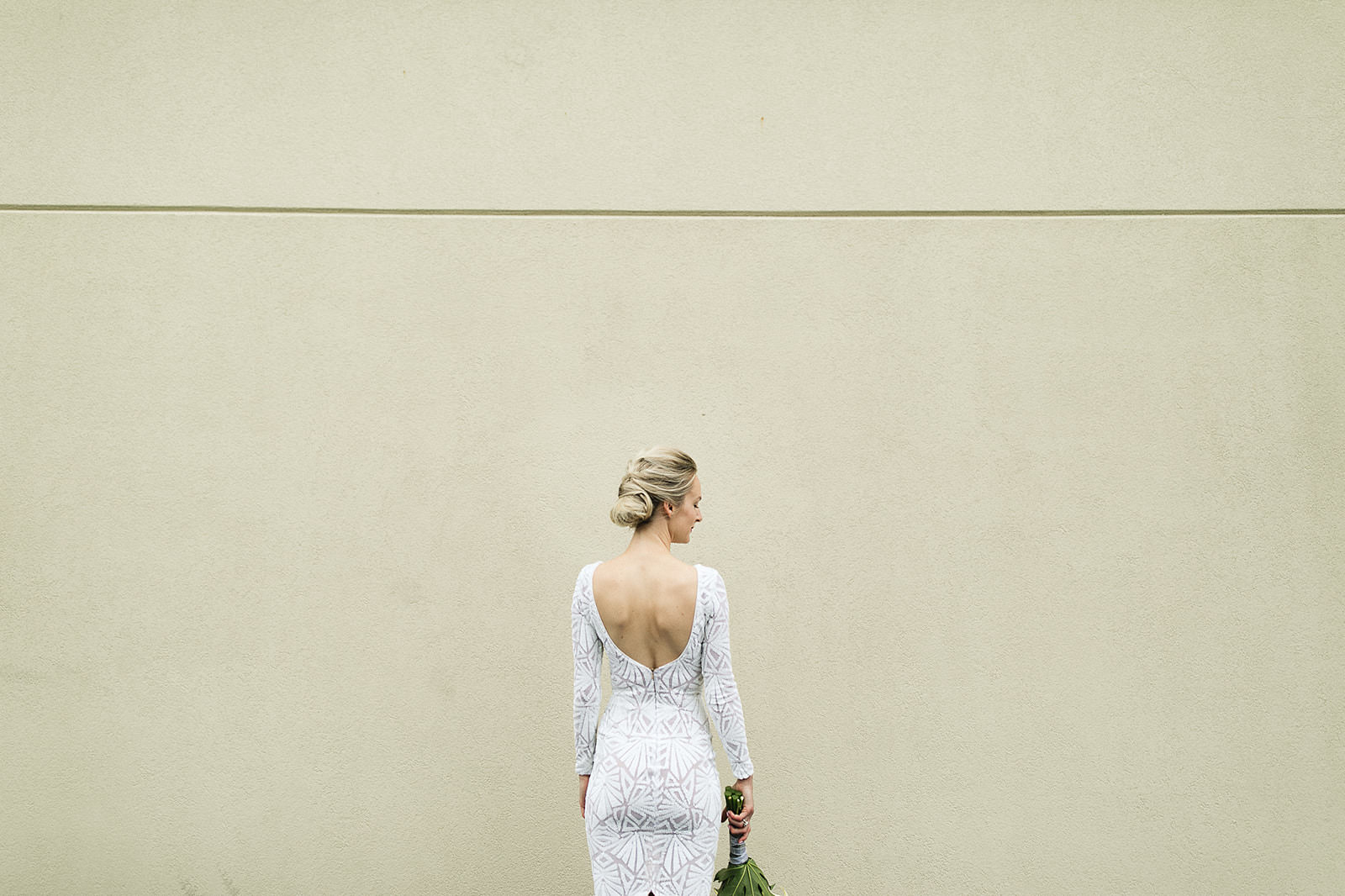 intimate city hall wedding bride and groom portraits