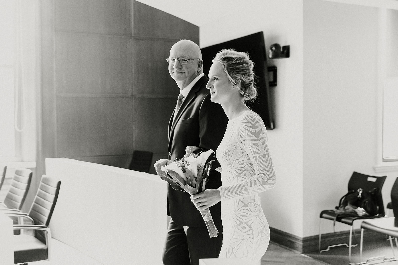 intimate city hall wedding