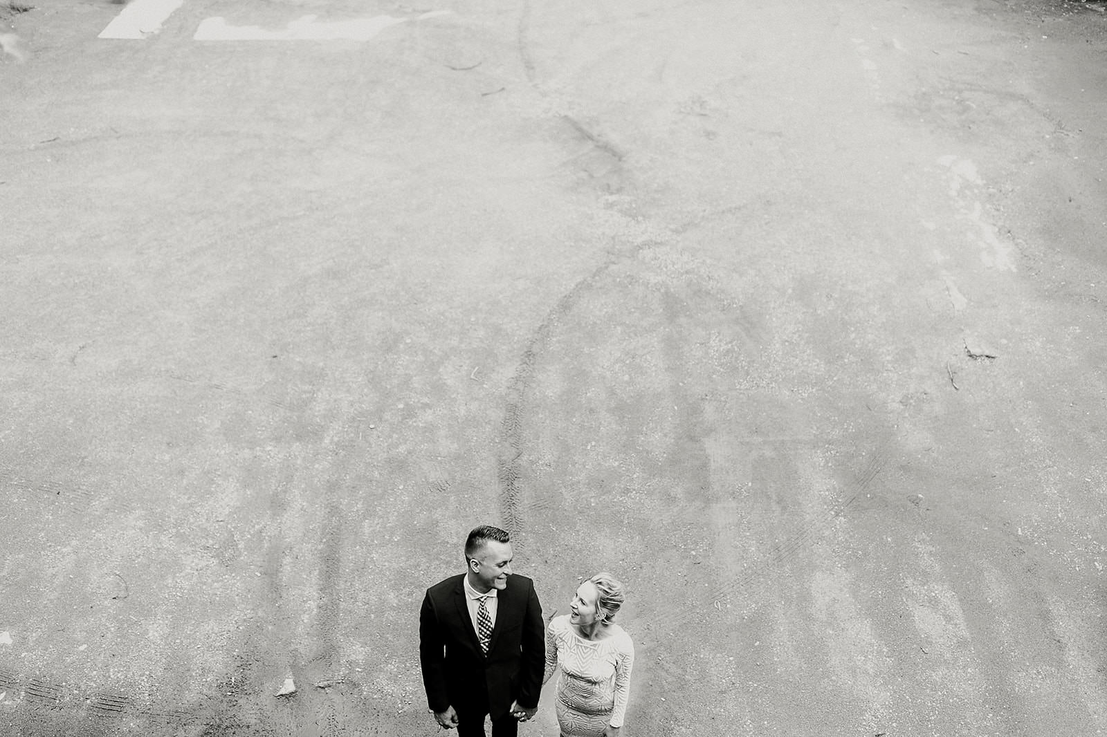 intimate city hall wedding bride and groom portraits