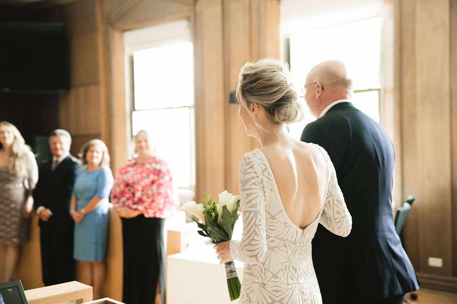 intimate city hall wedding