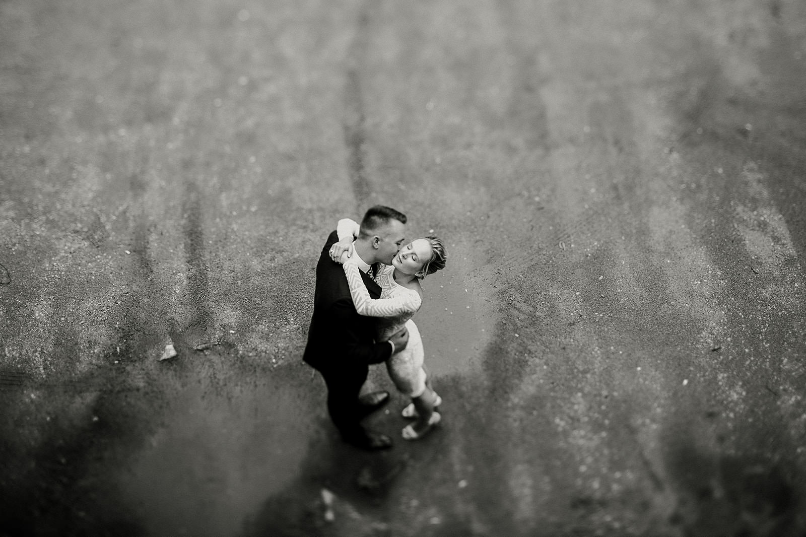 intimate city hall wedding bride and groom portraits