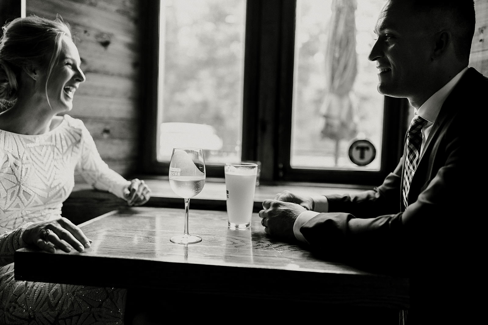 intimate city hall wedding bride and groom portraits