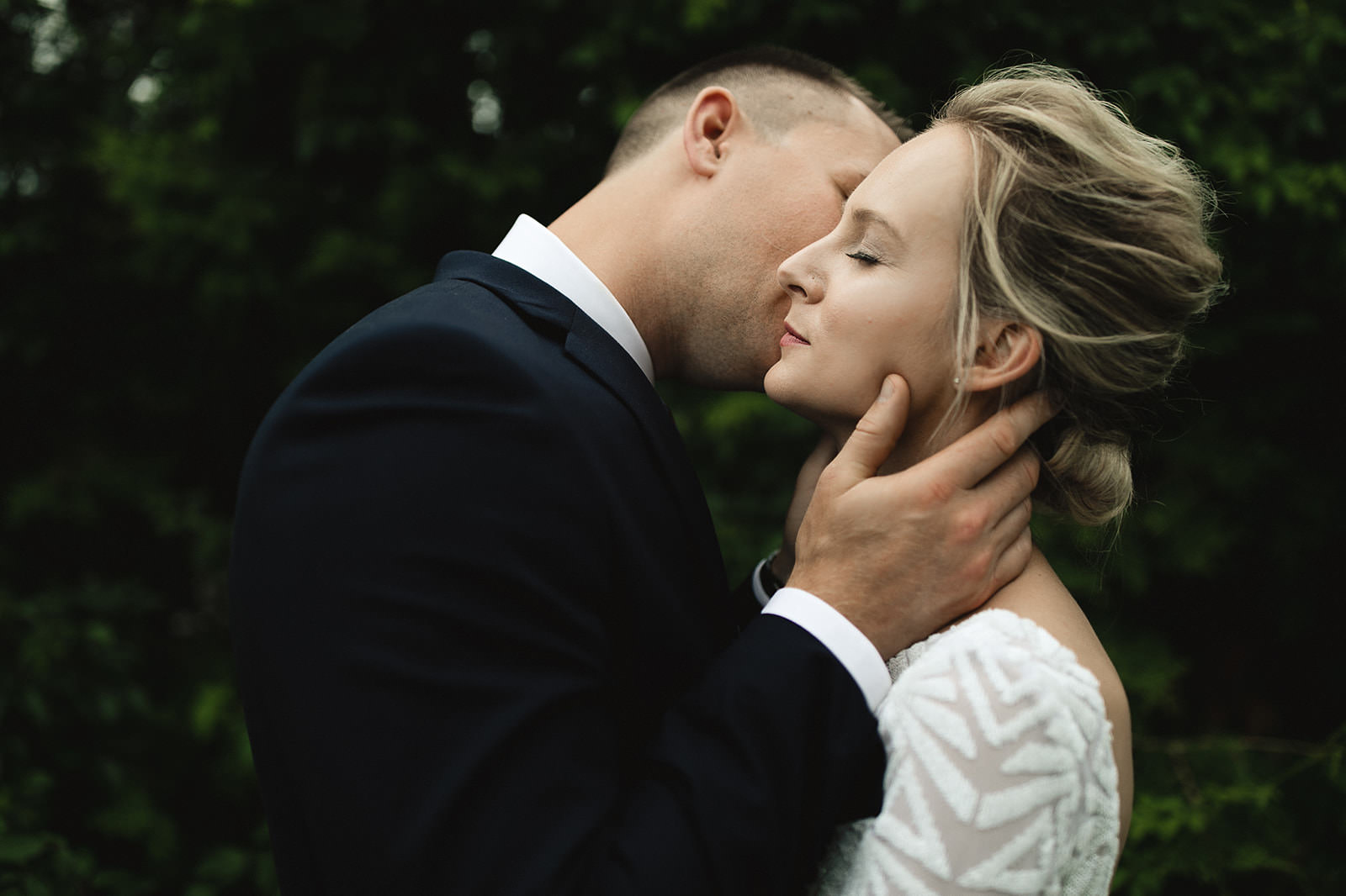 intimate city hall wedding bride and groom portraits