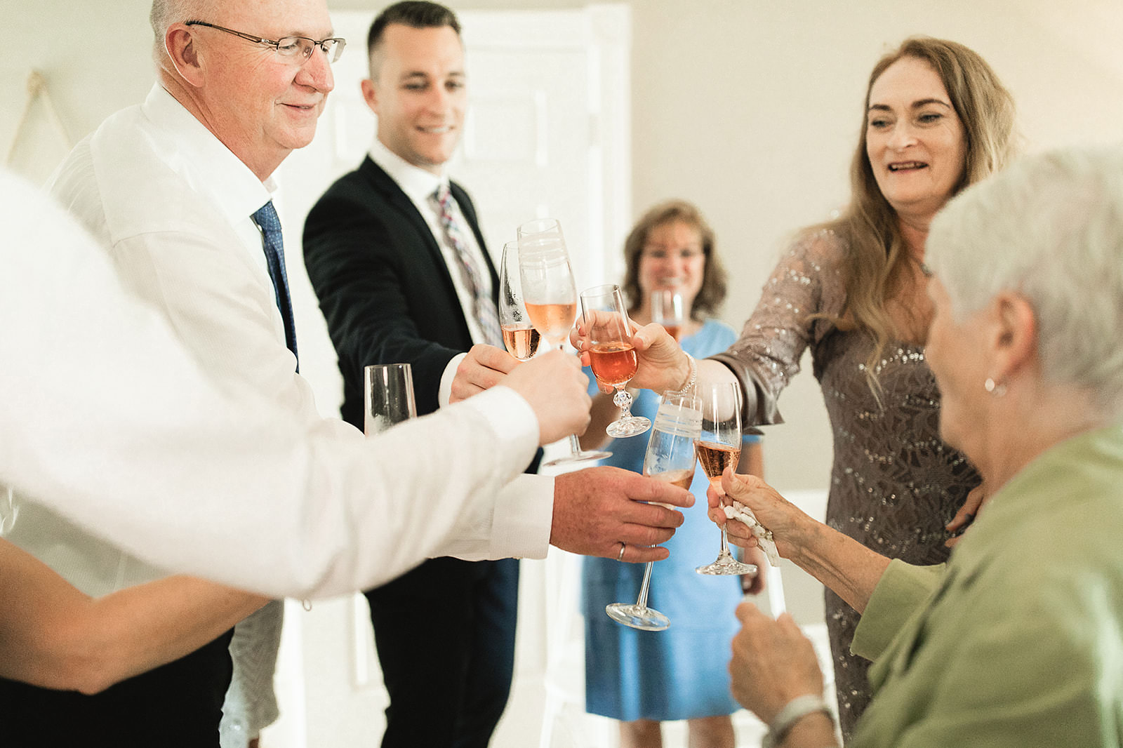 intimate city hall wedding bride and groom reception at home