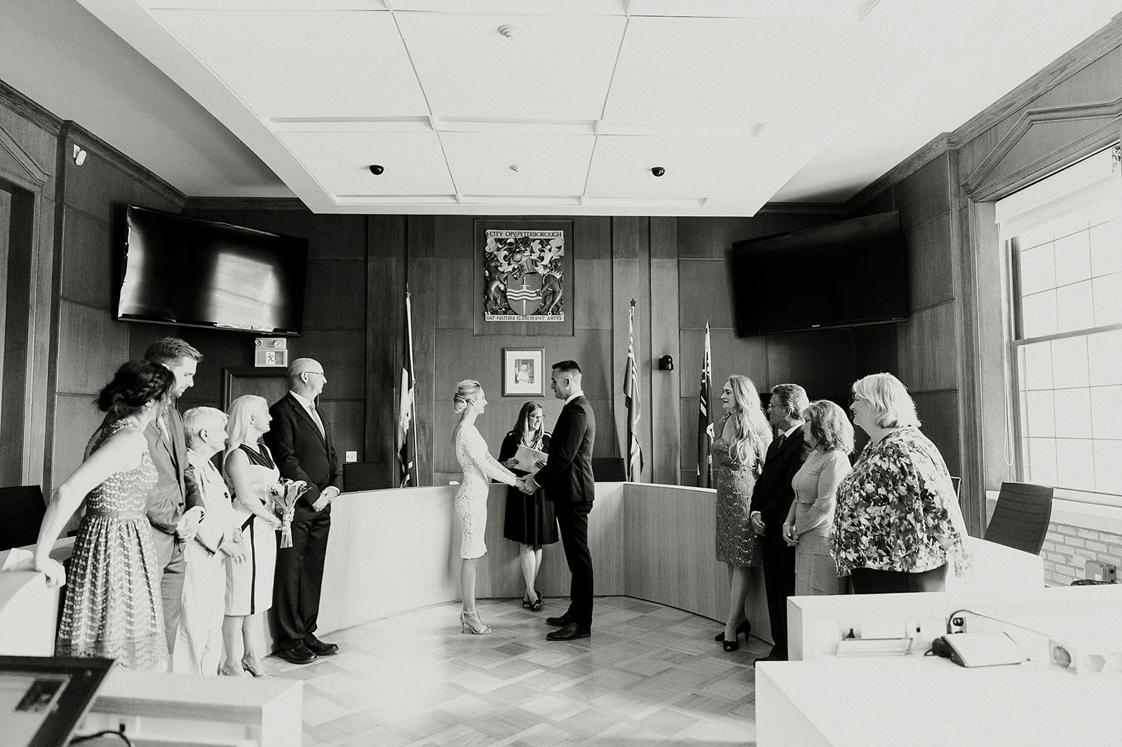 intimate city hall wedding