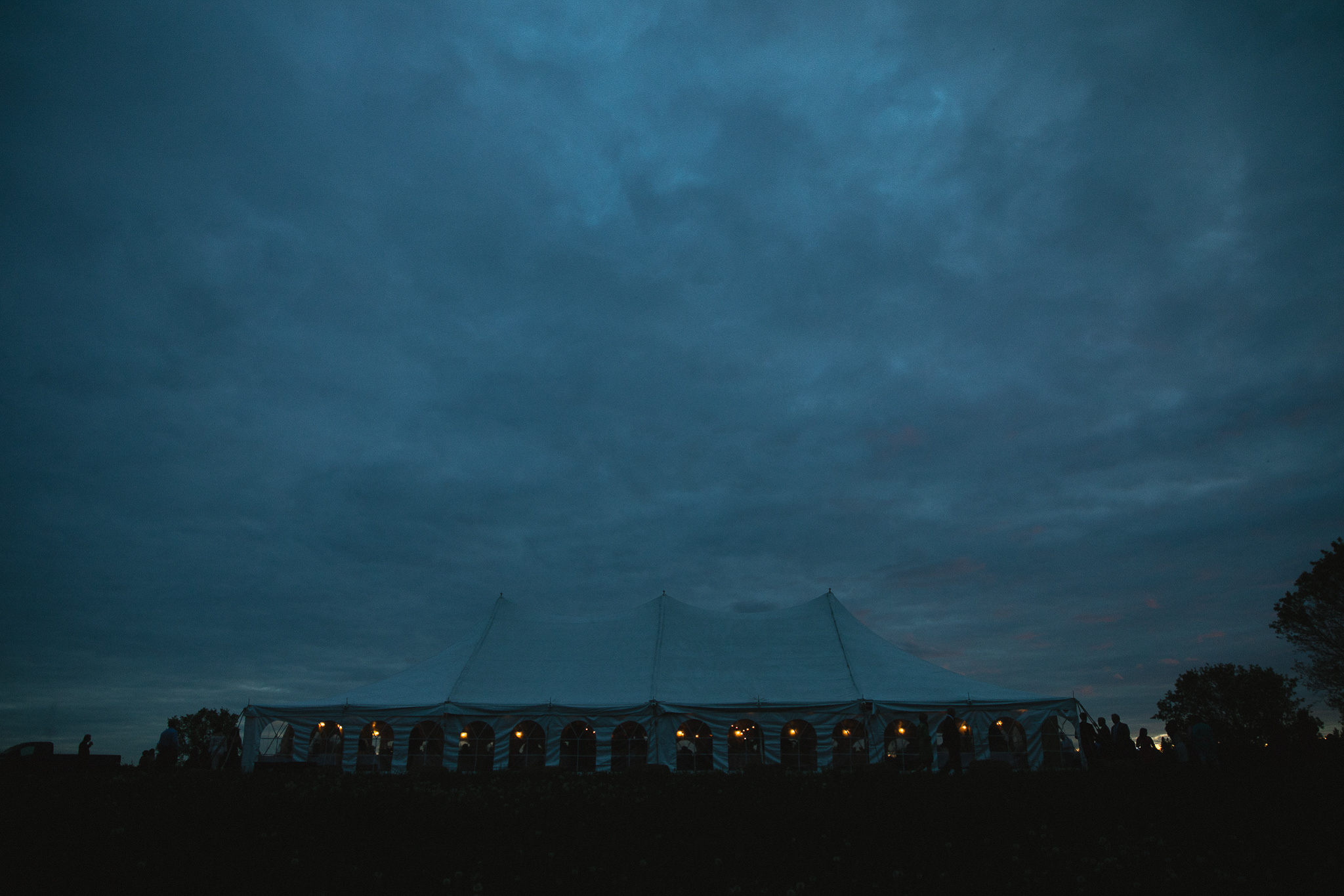 wedding tent night photo