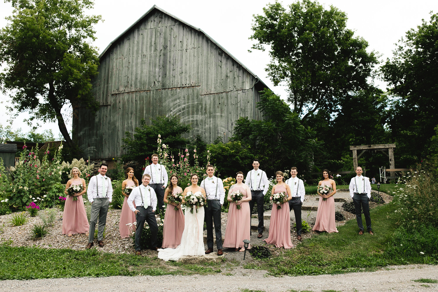 wedding party photos century barns