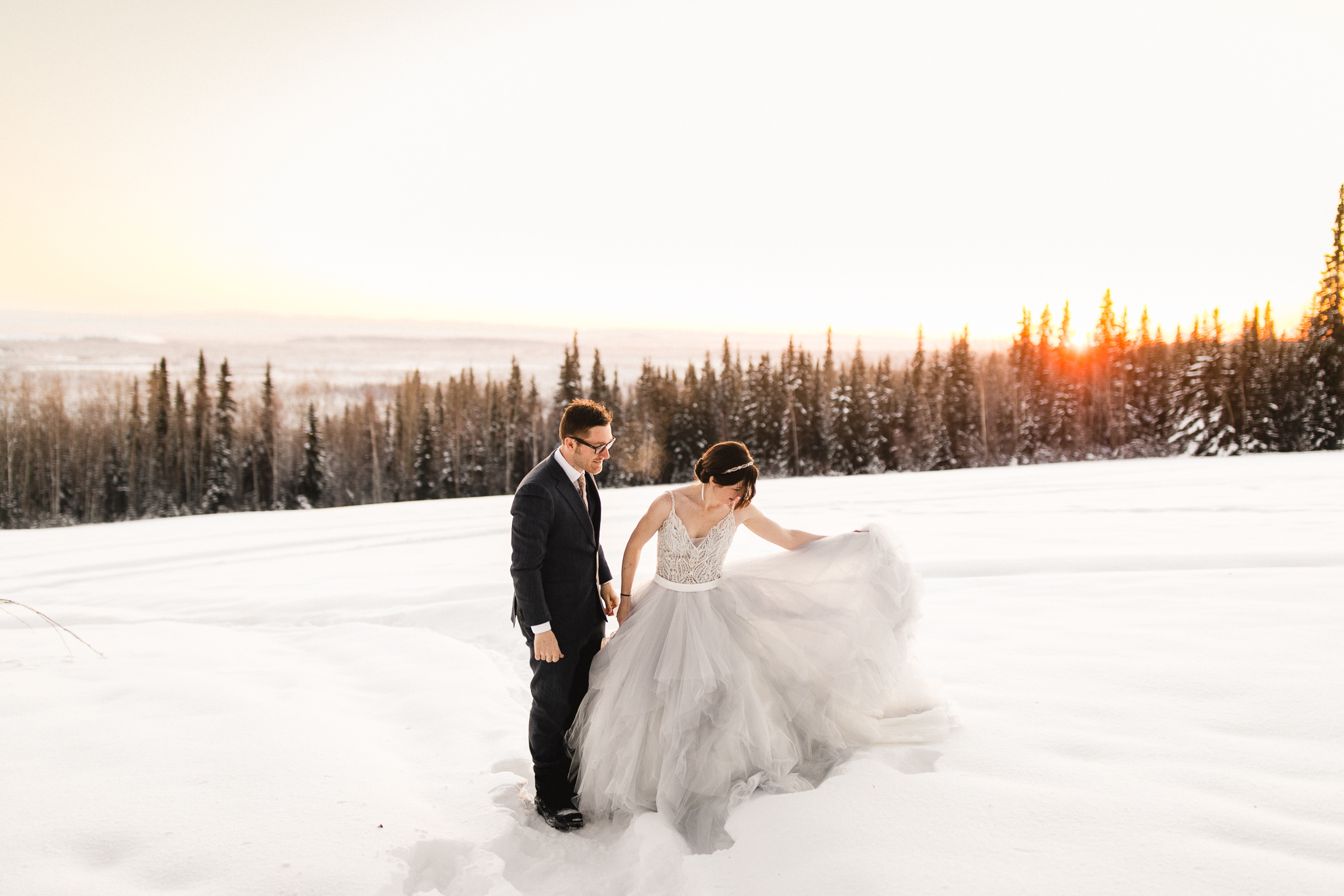 sunset wedding photos fairbanks alaska